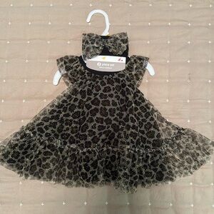 NEWBORN LEOPARD PRINT DRESS